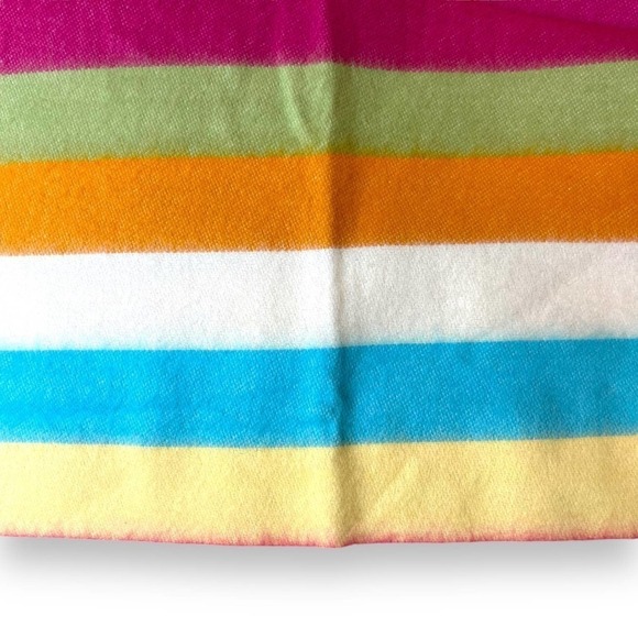 NWOT Scottish 100% Cashmere Multi-Colored Striped Scarf - Picture 6 of 6